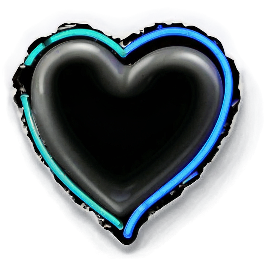 Neon Black Broken Heart Png 6 PNG Image