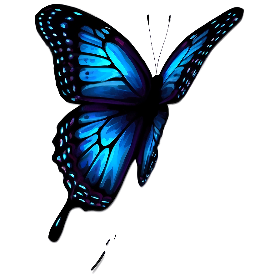 Neon Black Butterfly Png Fue20 PNG Image