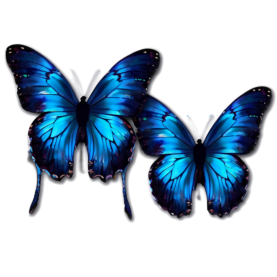 Neon Blue Butterflies Png 33 PNG Image