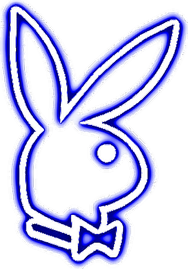 Neon Blue Playboy Bunny Logo PNG Image