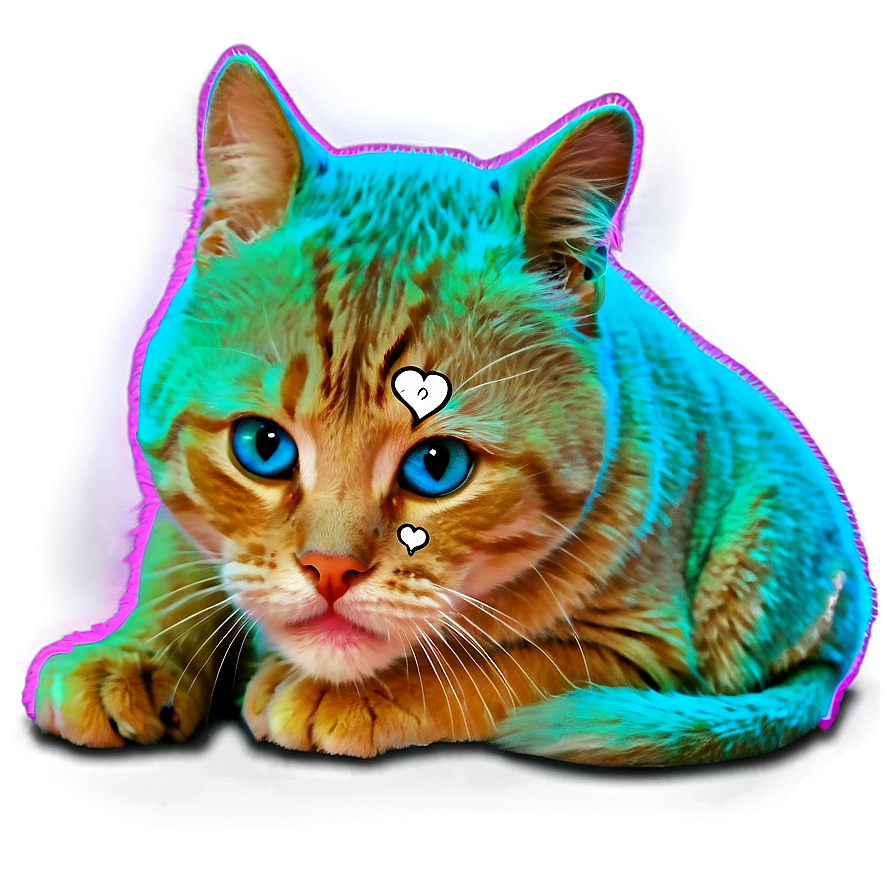 Neon Crying Cat Png Ija PNG Image