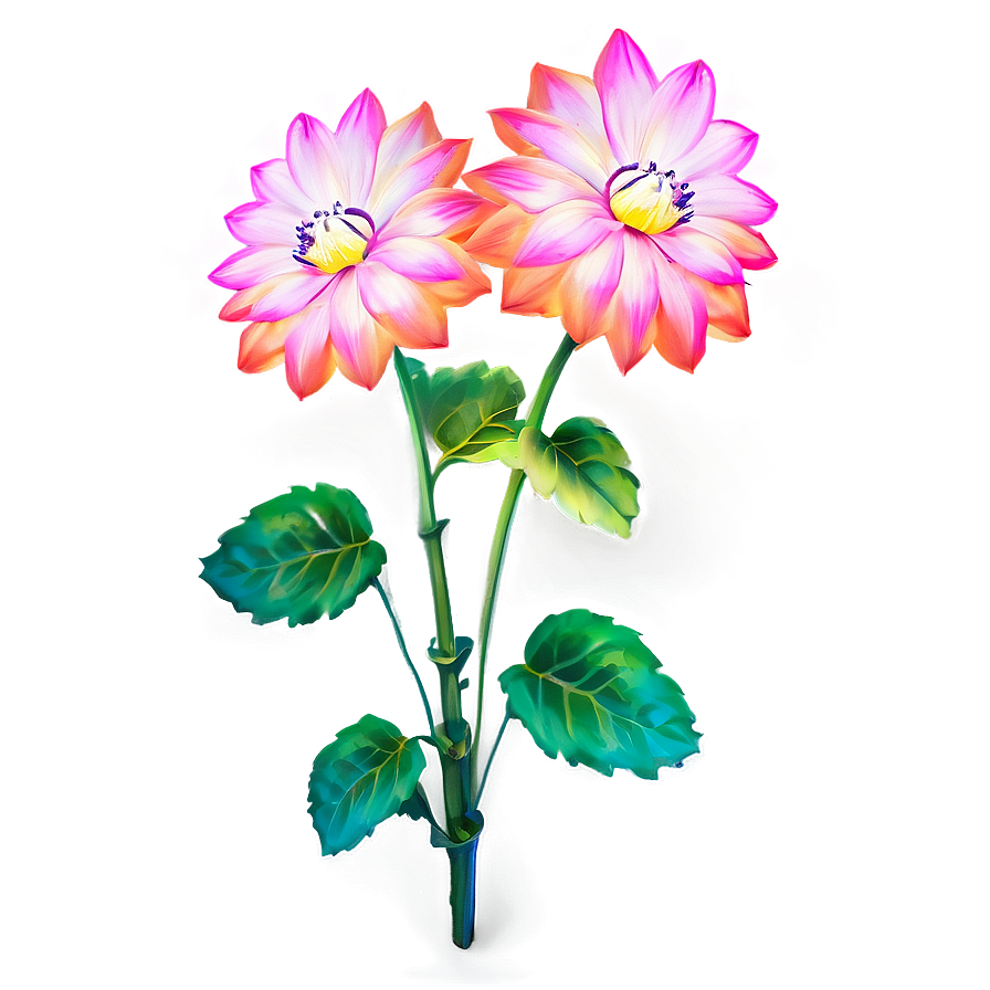 Neon Dahlia Glow Png 63 PNG Image