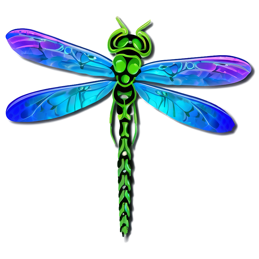 Neon Dragonfly Png Oqm PNG Image