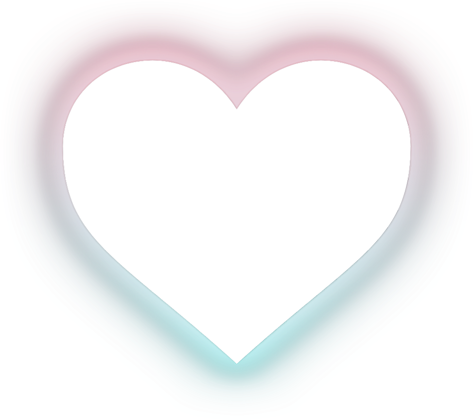 Neon Glow Heart Graphic PNG Image