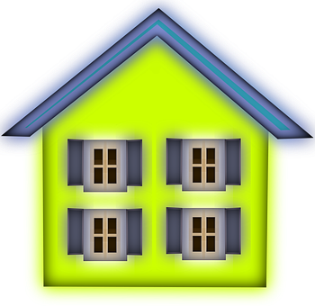 Neon Glow House Illustration PNG Image