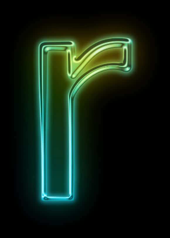 Neon Glow R Letter Symbol PNG Image