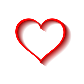 Neon Glow Red Heart PNG Image