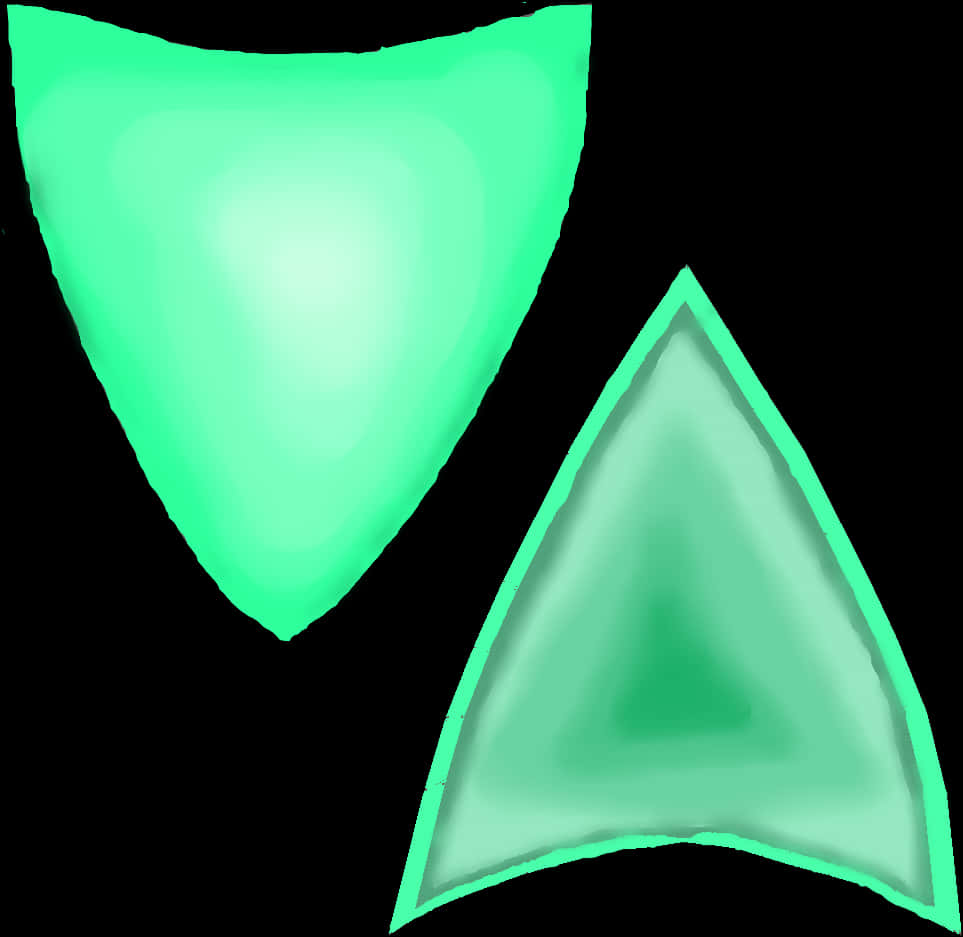 Neon Green Cat Ears Illustration PNG Image