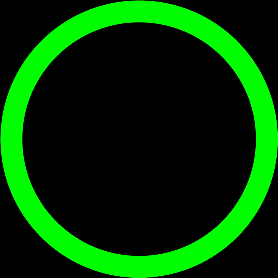 Neon Green Circleon Black Background PNG Image