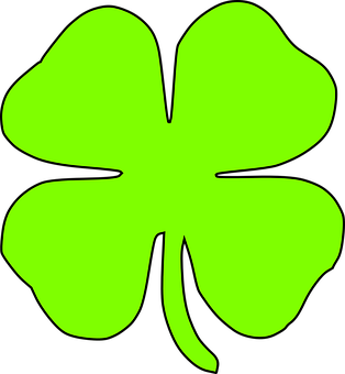 Neon Green Clover Graphic PNG Image