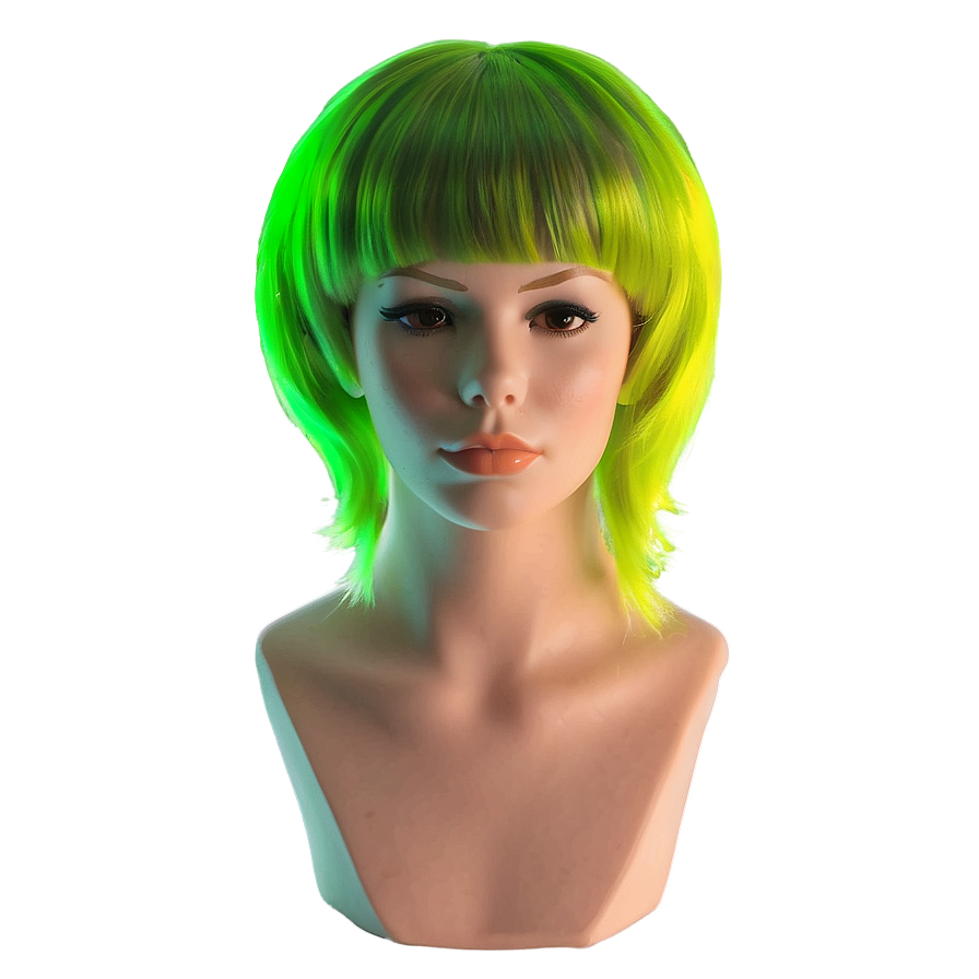 Neon Green Hairstyle Png Vvb81 PNG Image