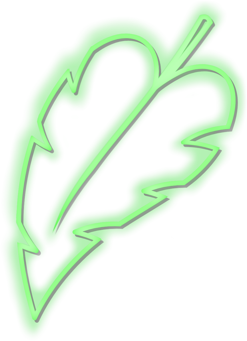 Neon Green Leaf Graphic PNG Image