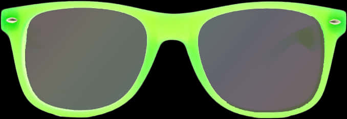 Neon Green Sunglasses Isolated PNG Image