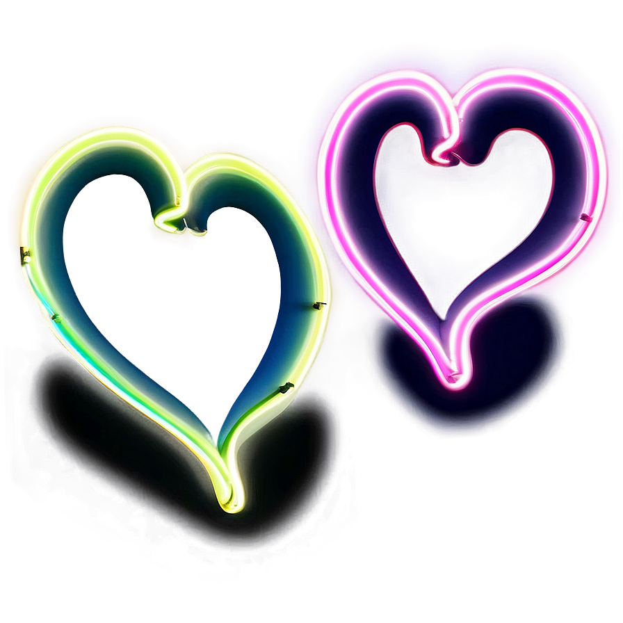 Neon Heart Clipart Glow Png Iau40 PNG Image