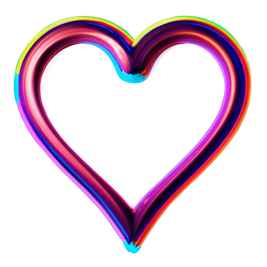 Neon Heart Drawing Png Ywj PNG Image