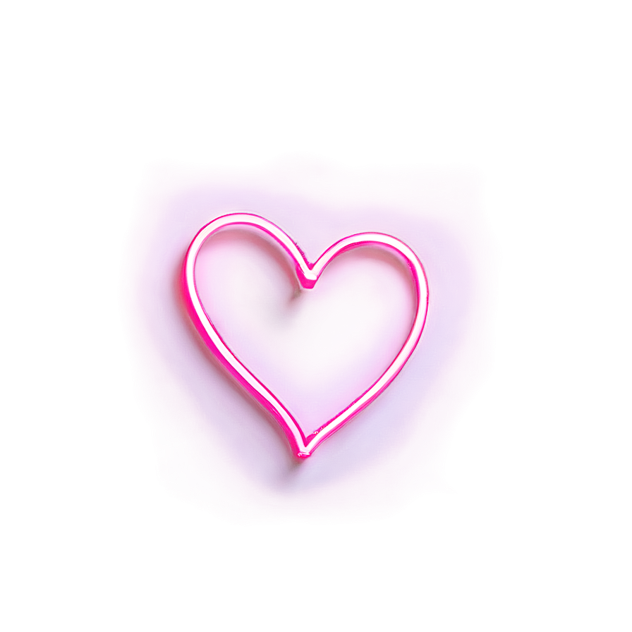 Neon Heart Frame Png 06122024 PNG Image