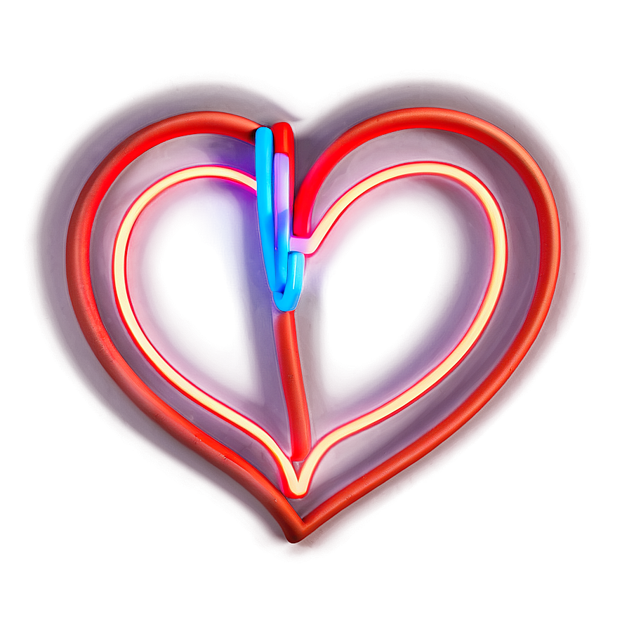 Neon Heart Glow Png Kkn PNG Image