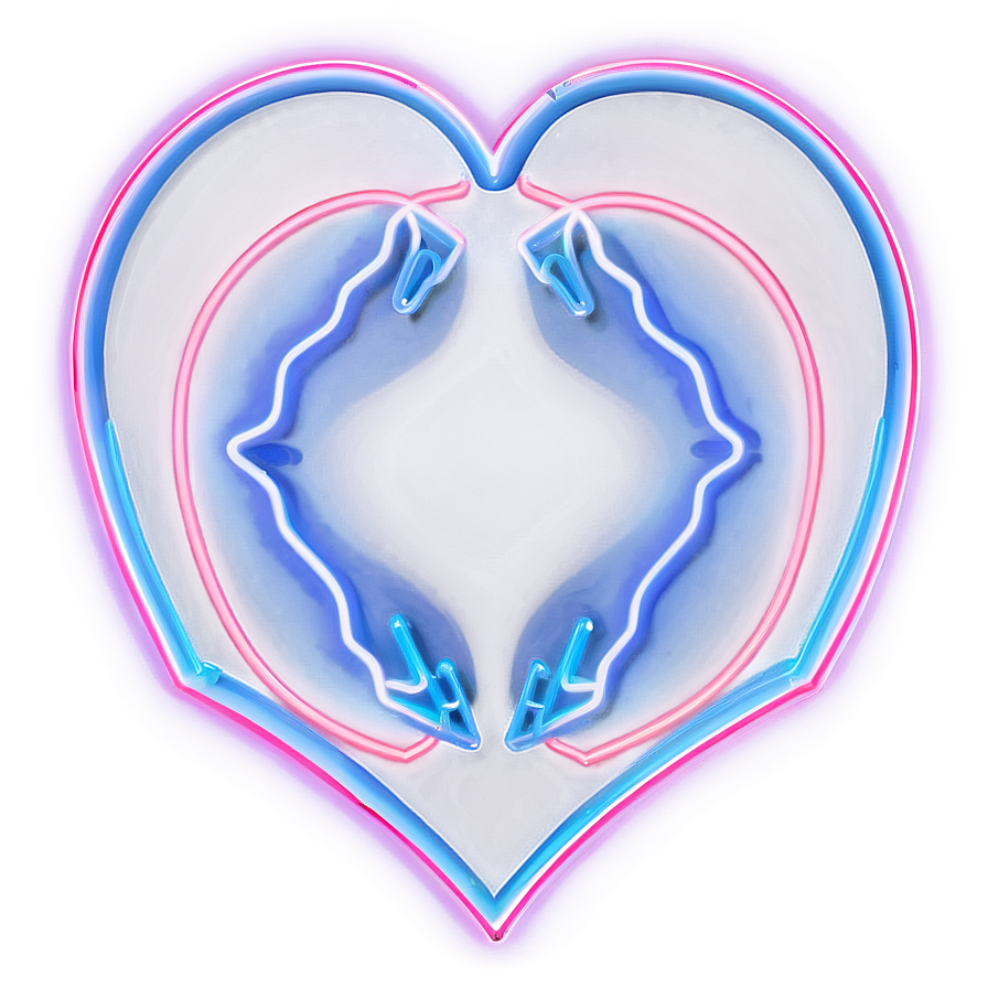 Neon Heart Outline Png 05252024 PNG Image