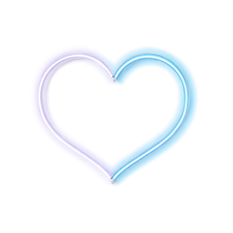 Neon Heart Outline Png Hkt38 PNG Image