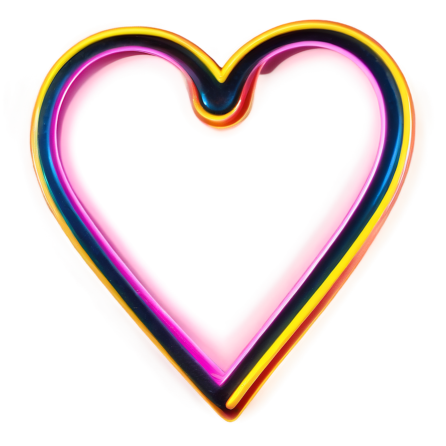 Neon Heart Shape Png 06122024 PNG Image