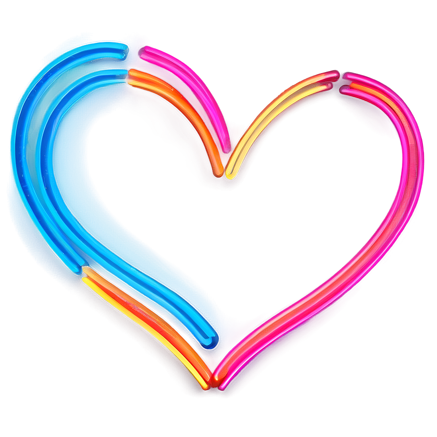 Neon Heart Vector Png 74 PNG Image