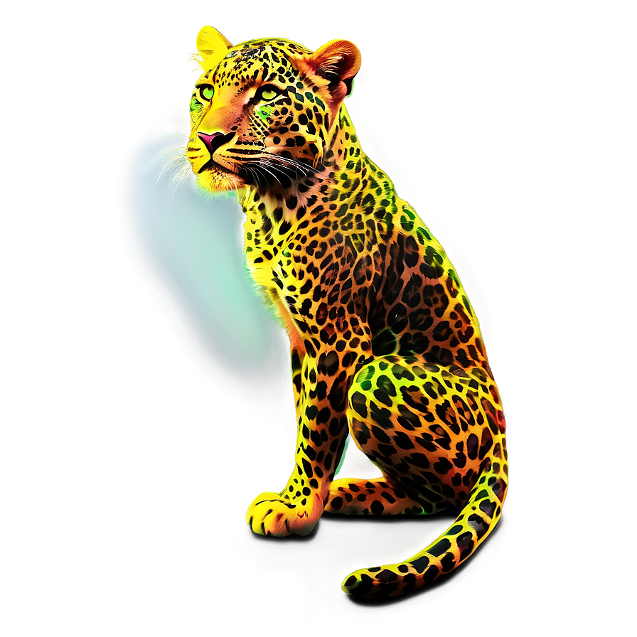 Neon Leopard Print Png Rou PNG Image