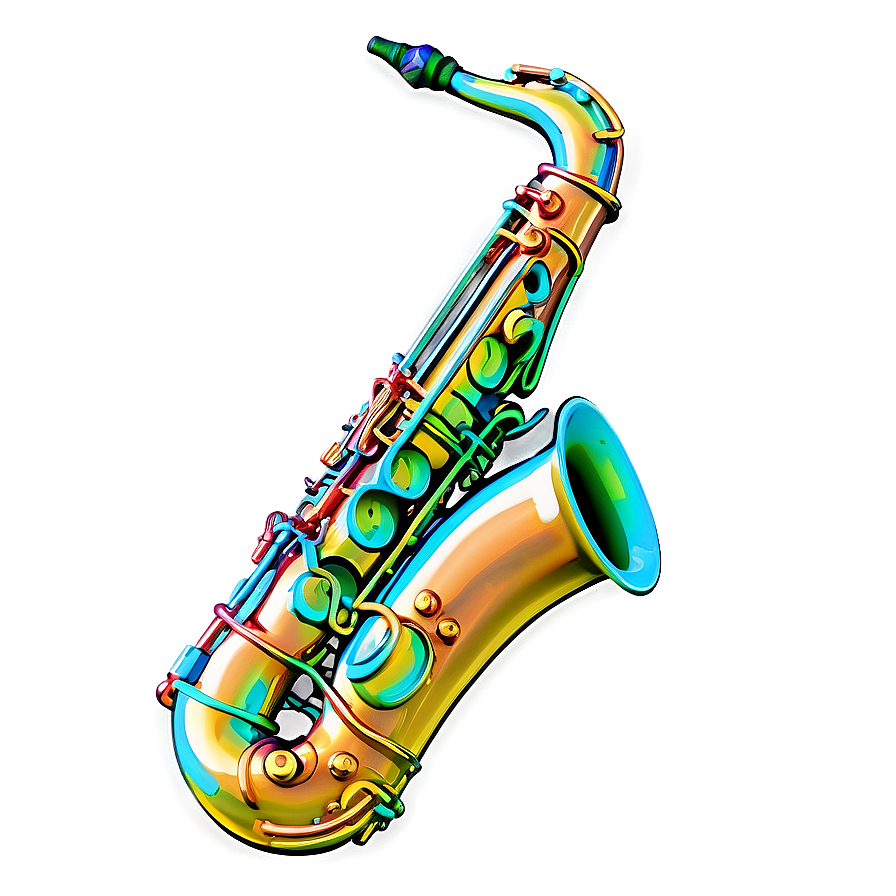 Neon Light Saxophone Png Hap99 PNG Image