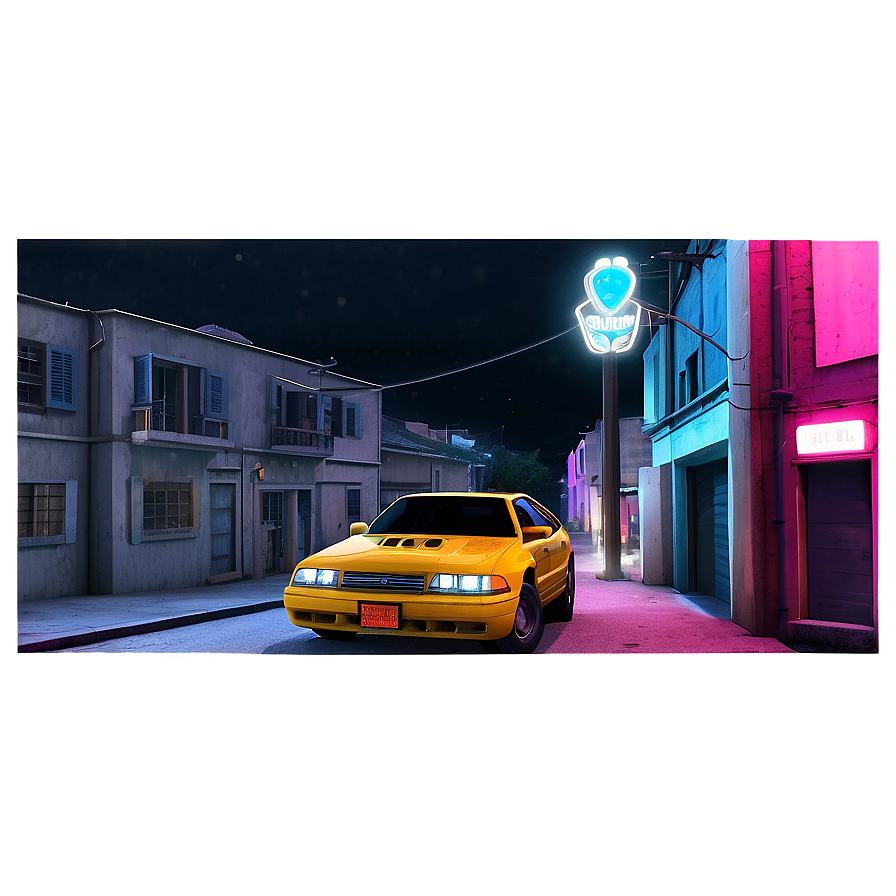 Neon Lit Street Png 06112024 PNG Image