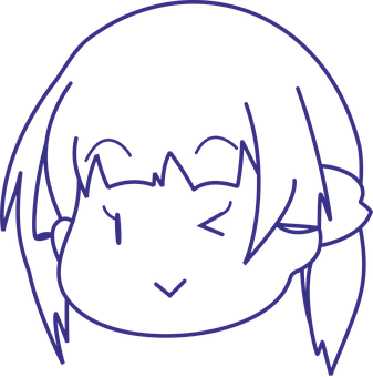 Neon Outline Girl Avatar PNG Image