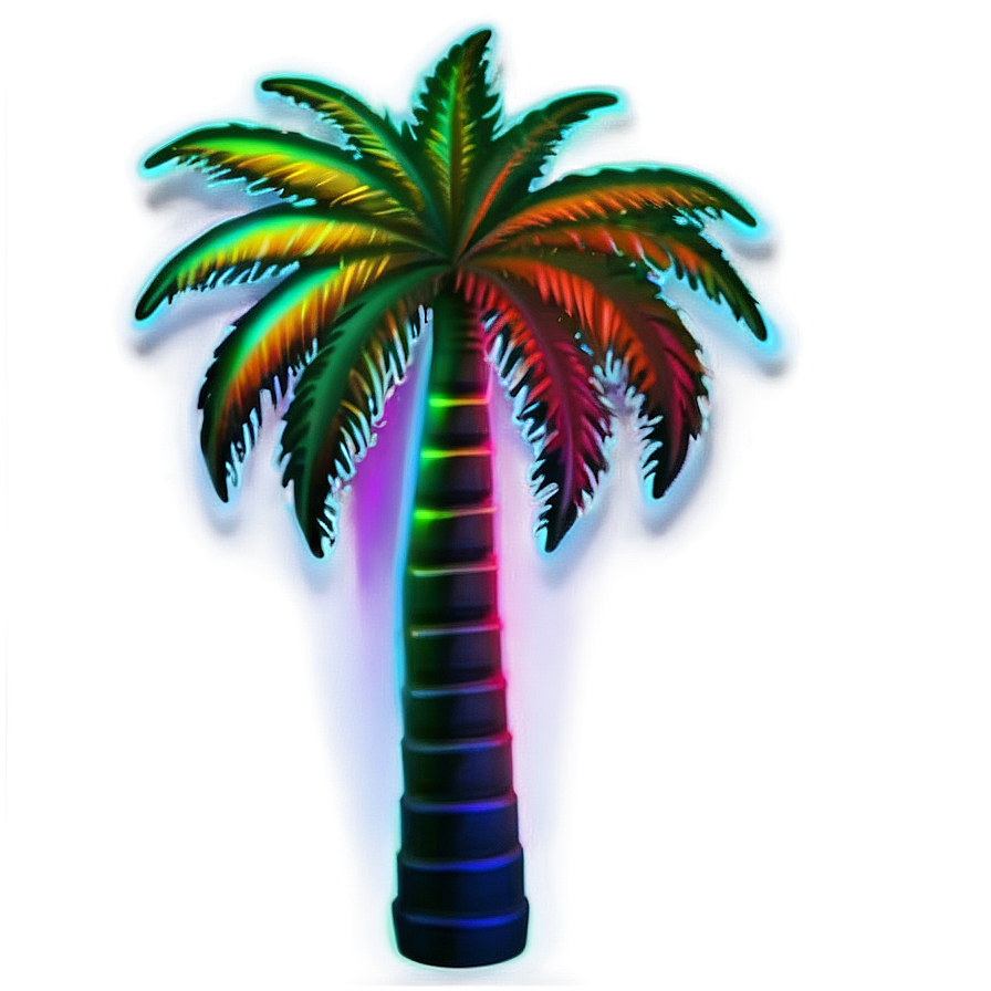 Neon Palm Tree Emoji Png 06272024 PNG Image