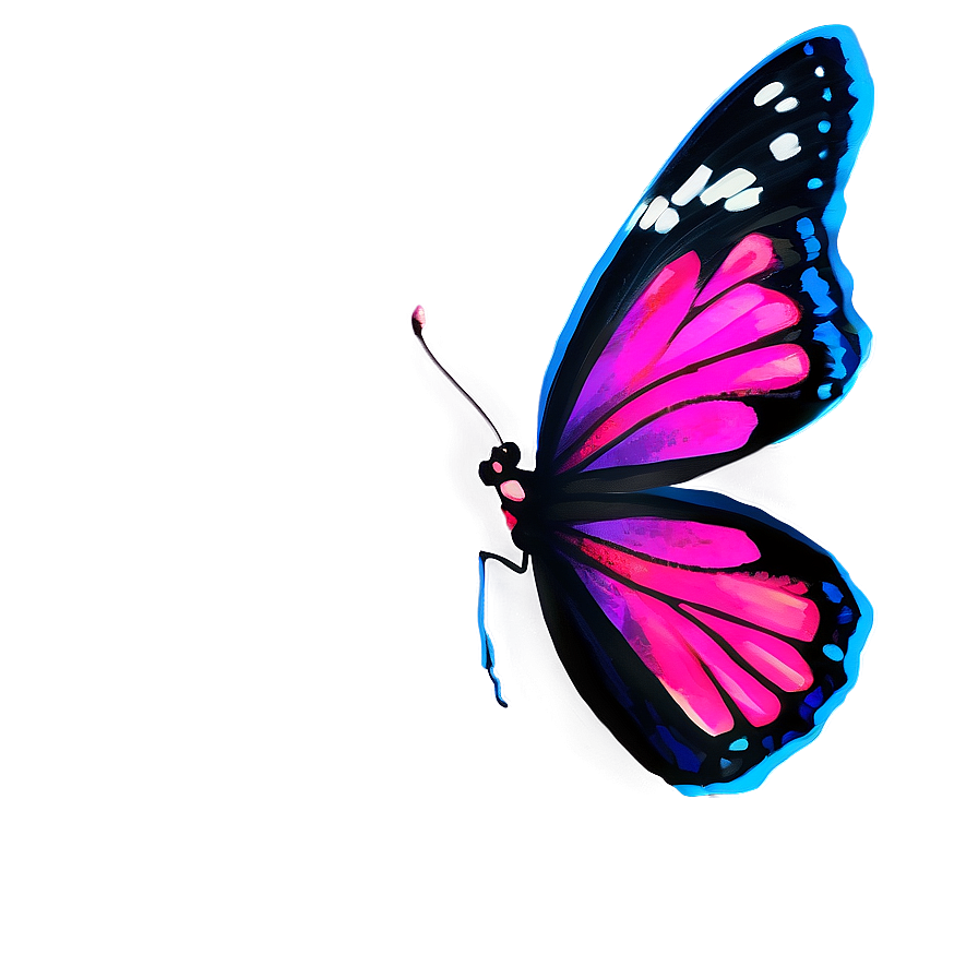 Neon Pink Butterfly Png 05232024 PNG Image