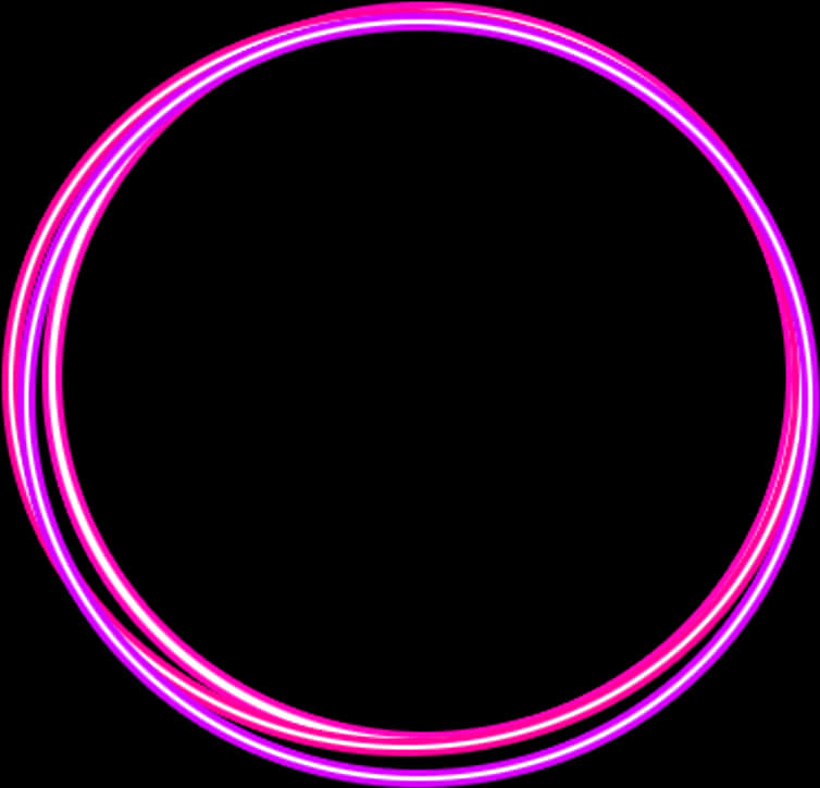 Neon Pink Circleson Black Background PNG Image