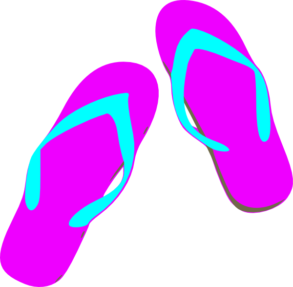 Neon Pink Flip Flops PNG Image