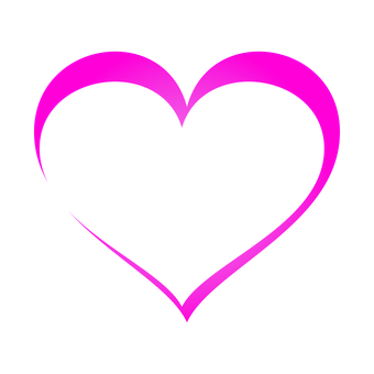 Neon Pink Heart Outline PNG Image