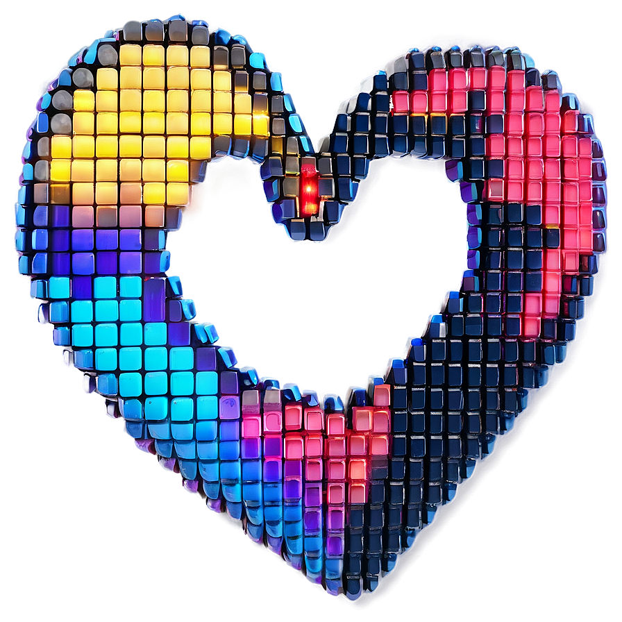 Neon Pixel Heart Png 05252024 PNG Image