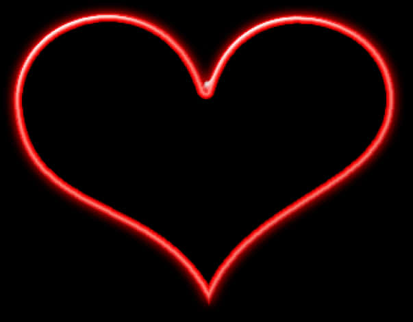 Neon Red Heart Outline PNG Image