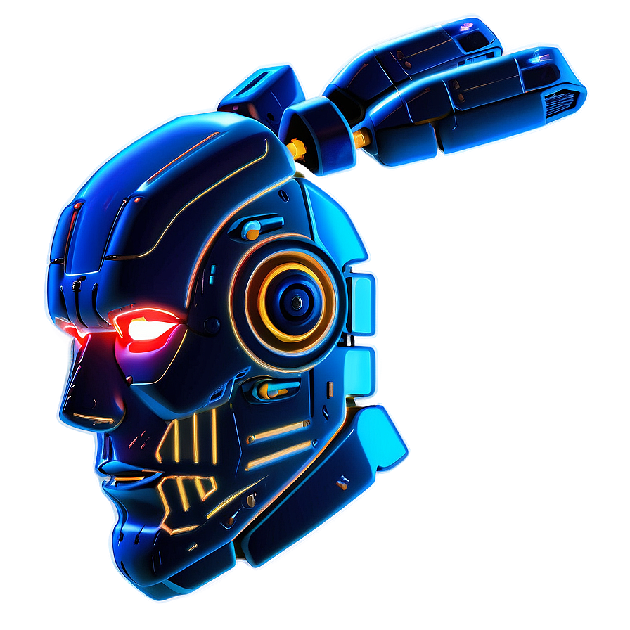 Neon Robot Head Png 06212024 PNG Image