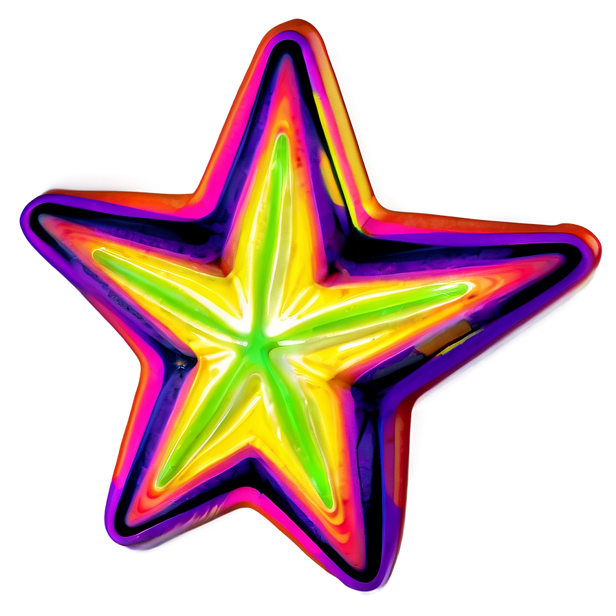 Neon Star Sticker Png 44 PNG Image