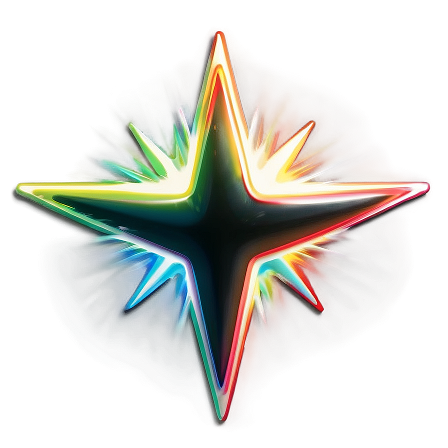 Neon Star Sticker Png Mxs PNG Image