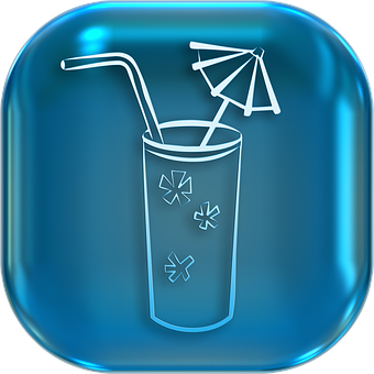 Neon Style Cocktail Icon PNG Image