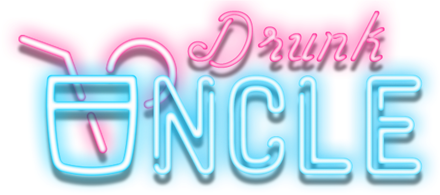 Neon Style Drunk Uncle Text Graphic PNG Image