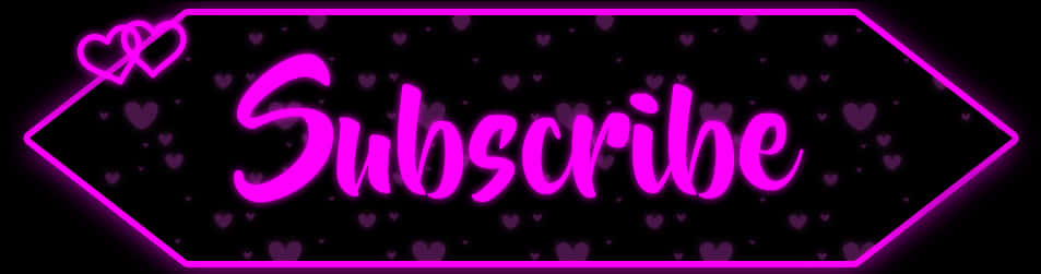 Neon Subscribe Button Love Hearts Background PNG Image