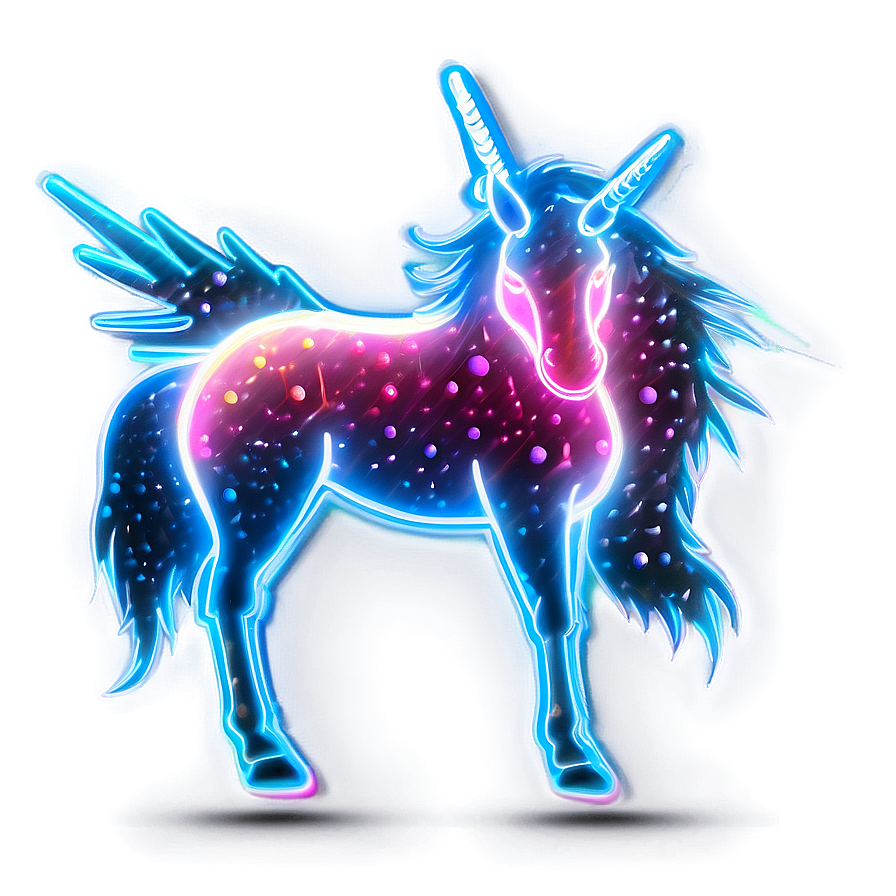 Neon Unicorn Png Lan43 PNG Image