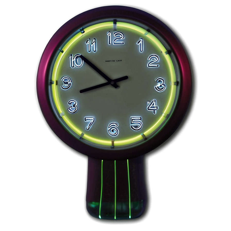 Neon Wall Clock Png Wyd34 PNG Image