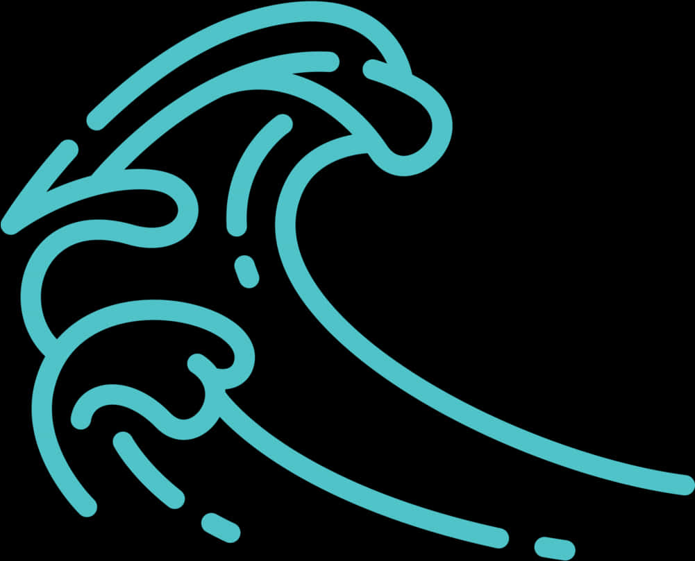 Neon Wave Outline PNG Image