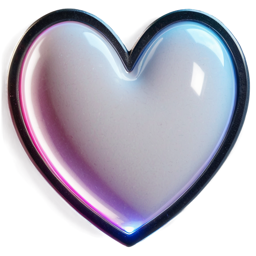 Neon White Heart Png Kcv14 PNG Image