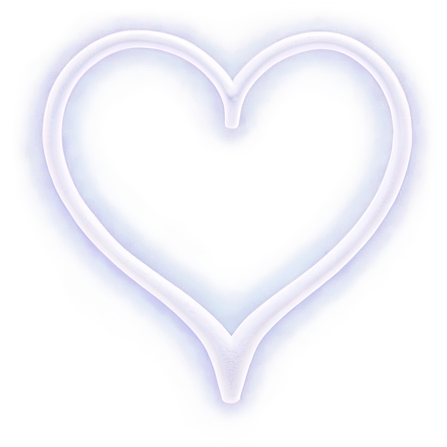 Neon White Heart Png Skr PNG Image