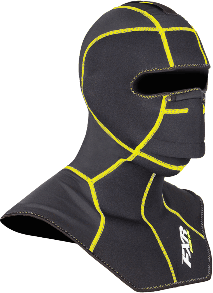 Neoprene Balaclava Yellow Trim PNG Image