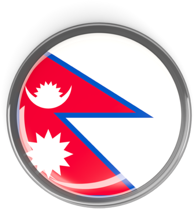 Nepal Flag Button PNG Image