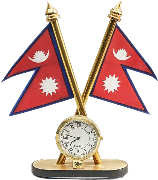 Nepali Flag Desk Clock PNG Image